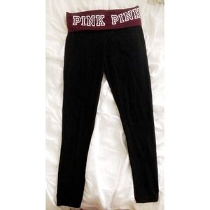 Vs Pink Fold Over Yoga Pants